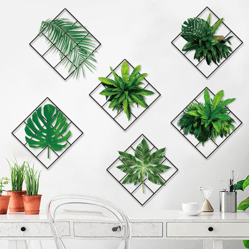 3D wall sticker with green plant