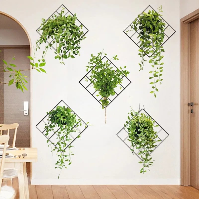 3D wall sticker with green plant