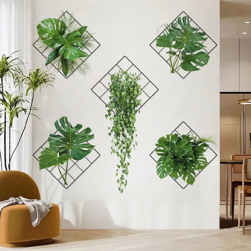 3D wall sticker with green plant
