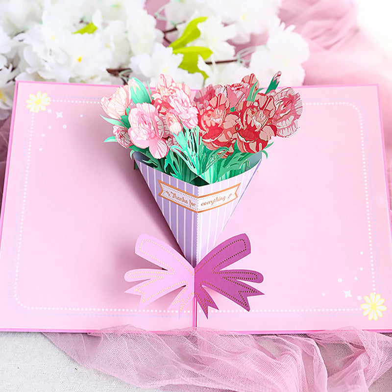 Creative 3D paper cut-out card with popup greeting card