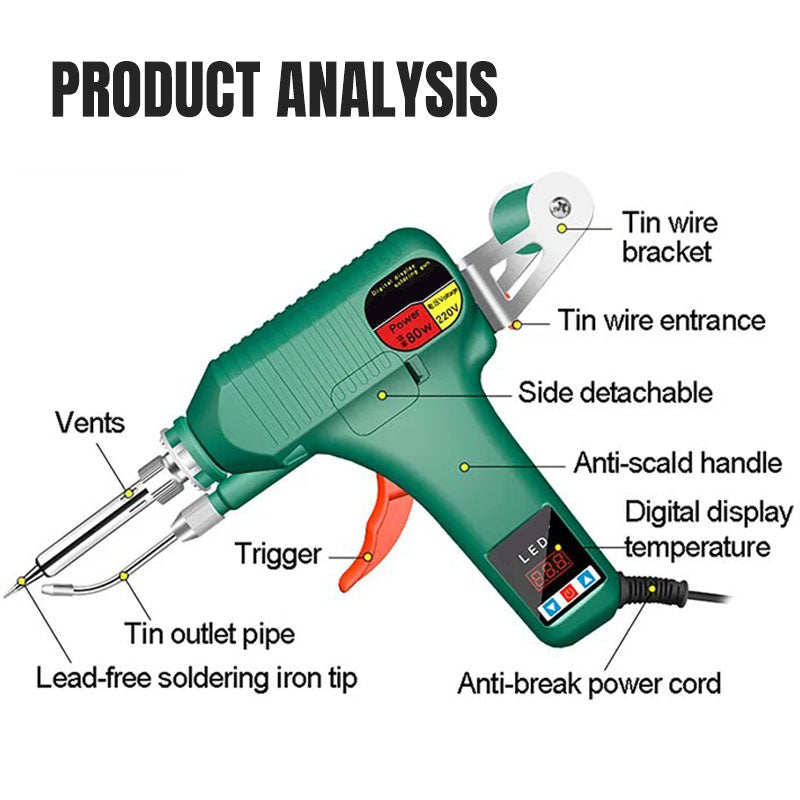 Digital Display Soldering Iron Set - Auto Feed Tin Wire