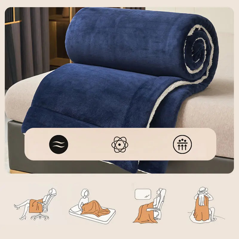 HugLuxe Reversible Blanket – Velvet & Lambswool for All Seasons