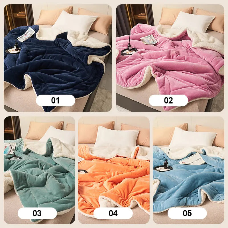 HugLuxe Reversible Blanket – Velvet & Lambswool for All Seasons