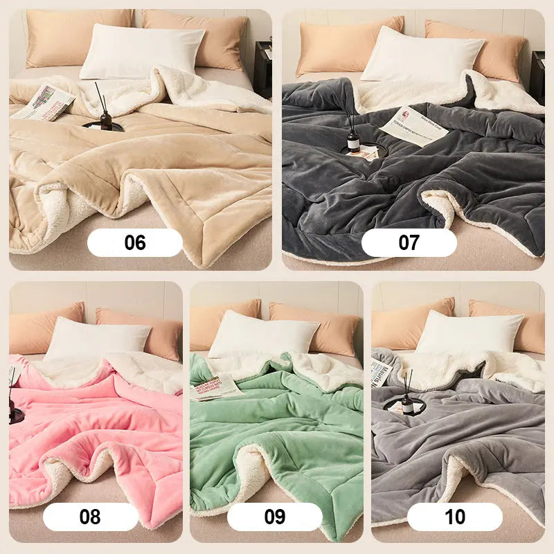 HugLuxe Reversible Blanket – Velvet & Lambswool for All Seasons