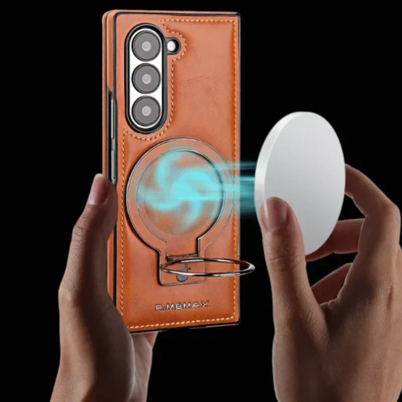 Premium PU leather magnetic case with stand for Samsung Fold 3/4/5/6