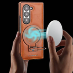 Premium PU leather magnetic case with stand for Samsung Fold 3/4/5/6