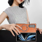 Premium PU leather magnetic case with stand for Samsung Fold 3/4/5/6