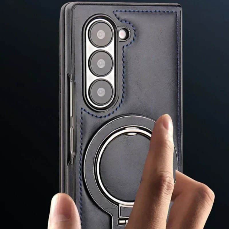 Premium PU leather magnetic case with stand for Samsung Fold 3/4/5/6