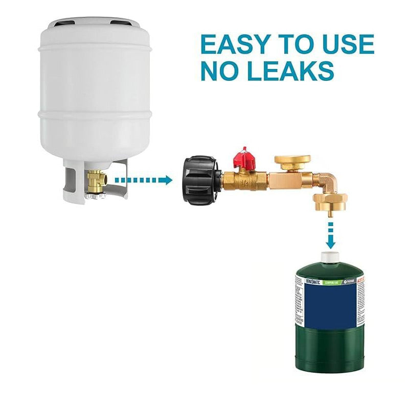 Adapter for propane filling with angle and gauge