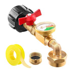 Adapter for propane filling with angle and gauge