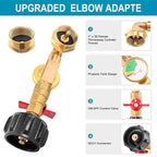 Adapter for propane filling with angle and gauge