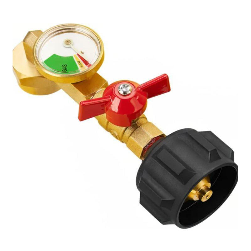 Adapter for propane filling with angle and gauge