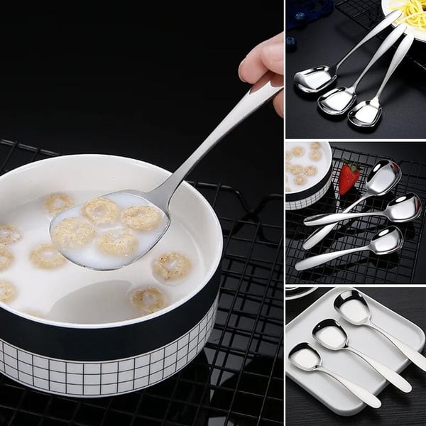 Square spoon in stainless steel