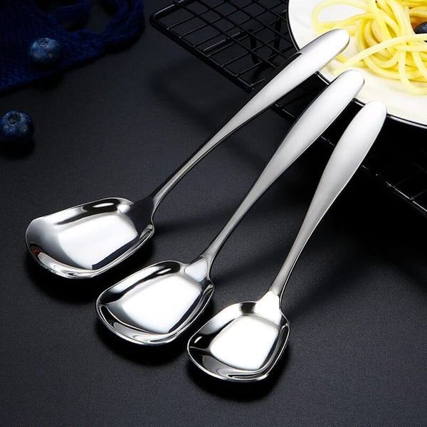 Square spoon in stainless steel