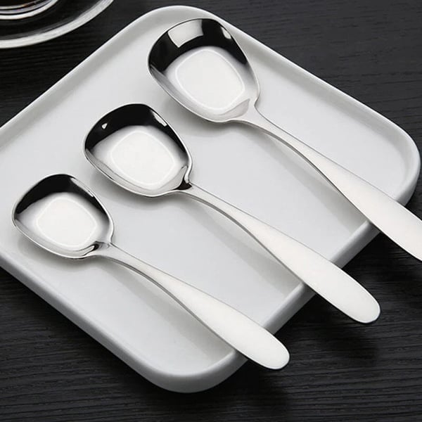 Square spoon in stainless steel