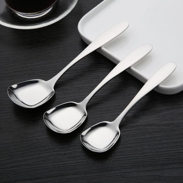 Square spoon in stainless steel