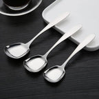 Square spoon in stainless steel