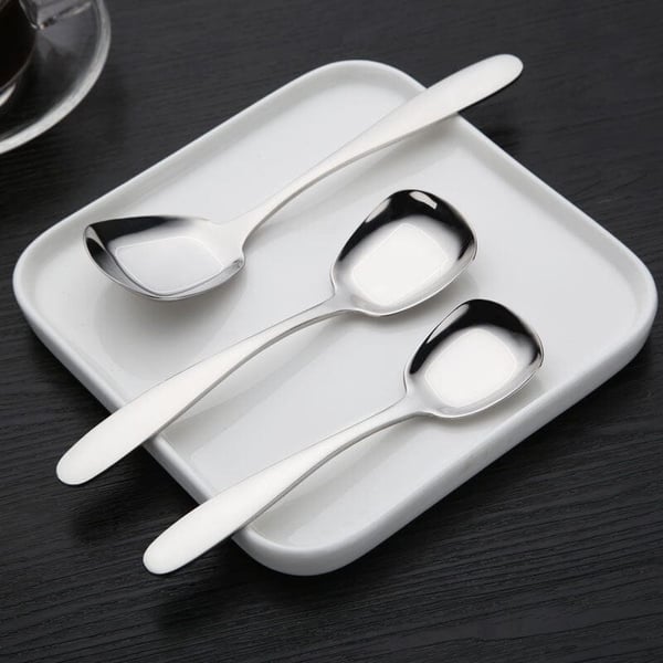 Square spoon in stainless steel