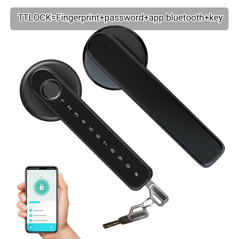 Fingerprint Smart door lock handle with Bluetooth APP control