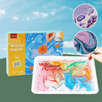 Marbling of watercolor paint for art