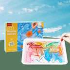 Marbling of watercolor paint for art
