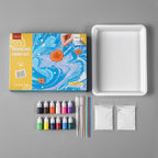 Marbling of watercolor paint for art