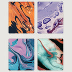 Marbling of watercolor paint for art