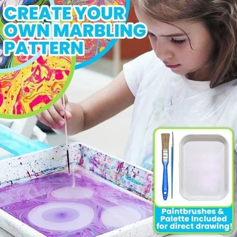 Marbling of watercolor paint for art