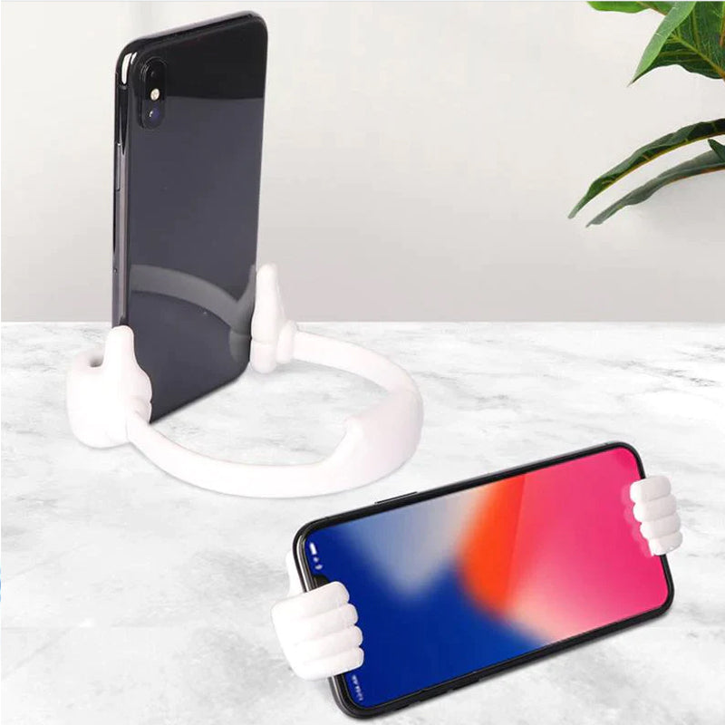 Thumbs up holder for mobile phone