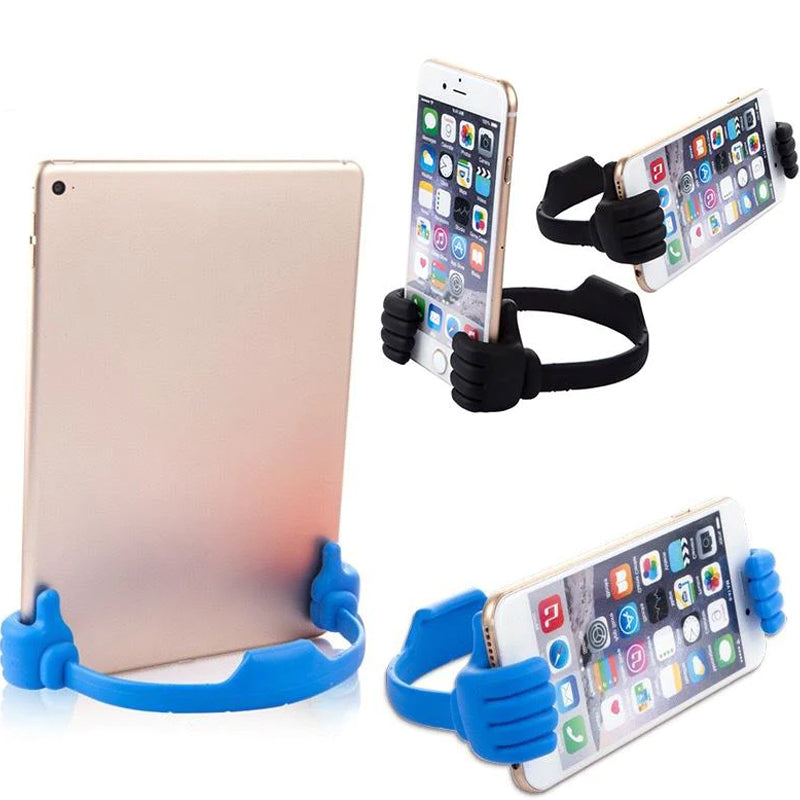 Thumbs up holder for mobile phone