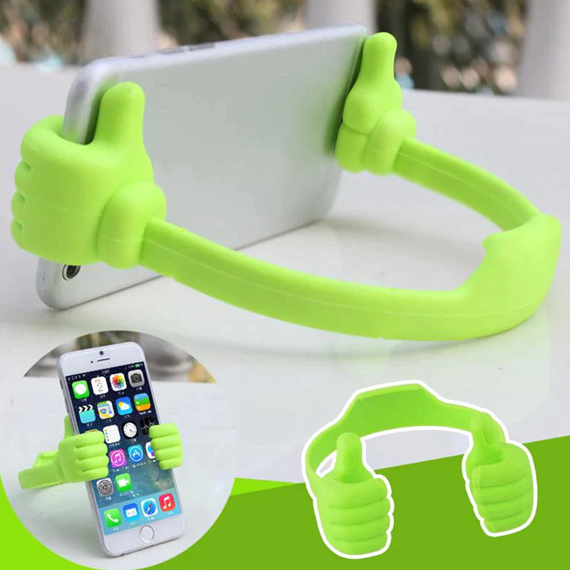 Thumbs up holder for mobile phone