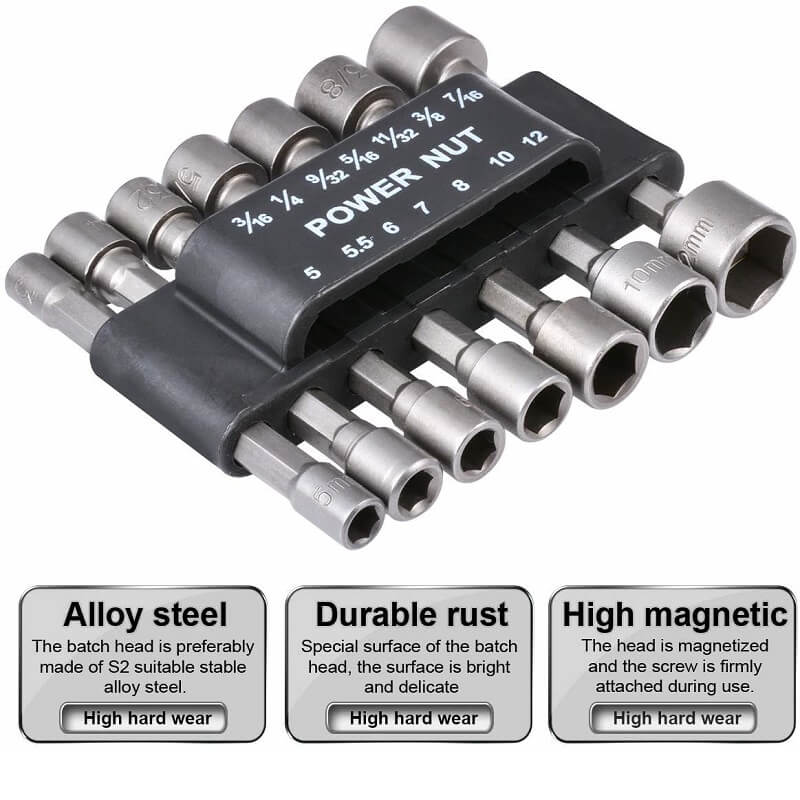 Power-driven socket wrench 14-piece set