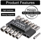 Power-driven socket wrench 14-piece set