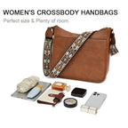 Versatile leather crossbody bag for women