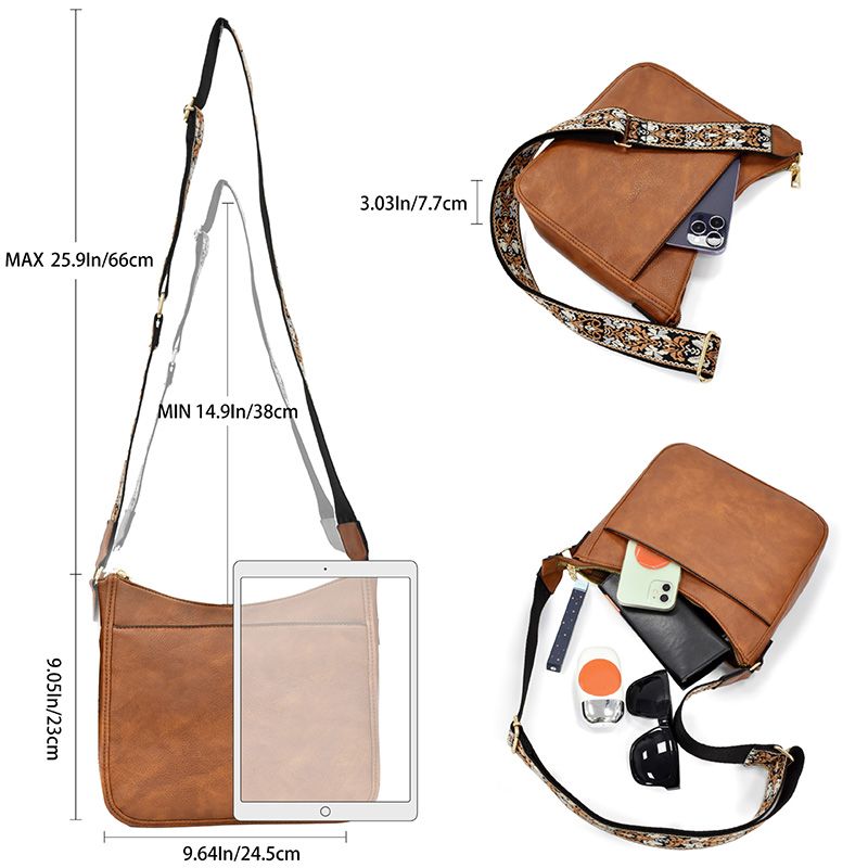 Versatile leather crossbody bag for women