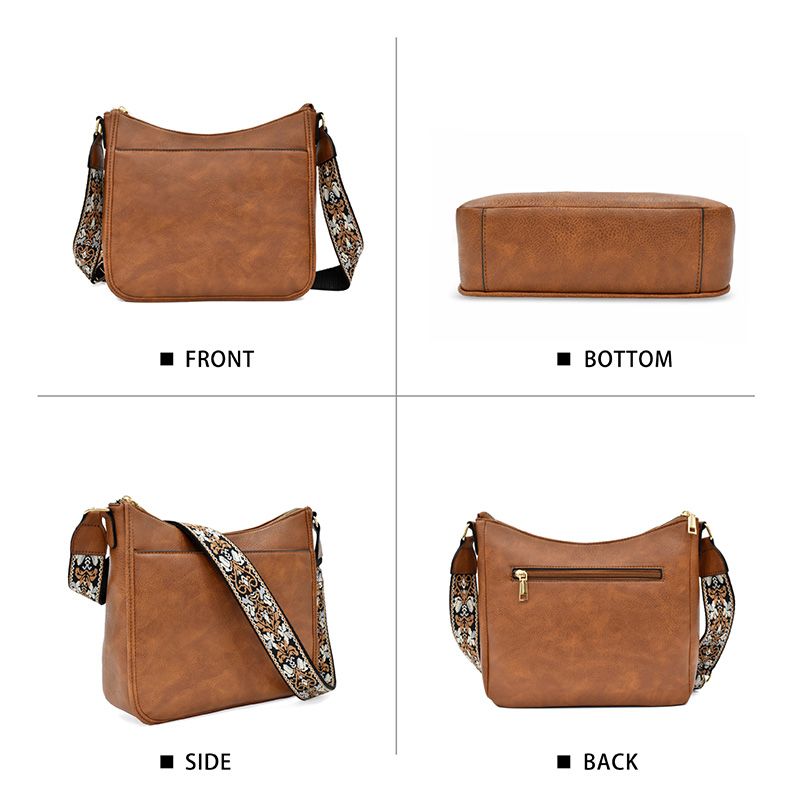 Versatile leather crossbody bag for women