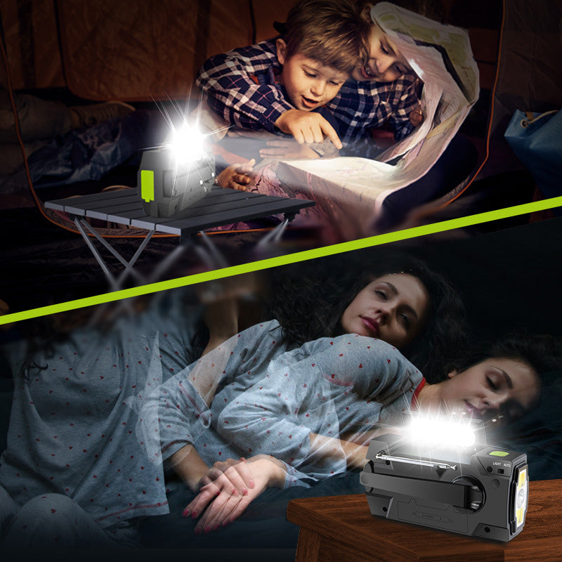All-in-one solar-powered emergency radio