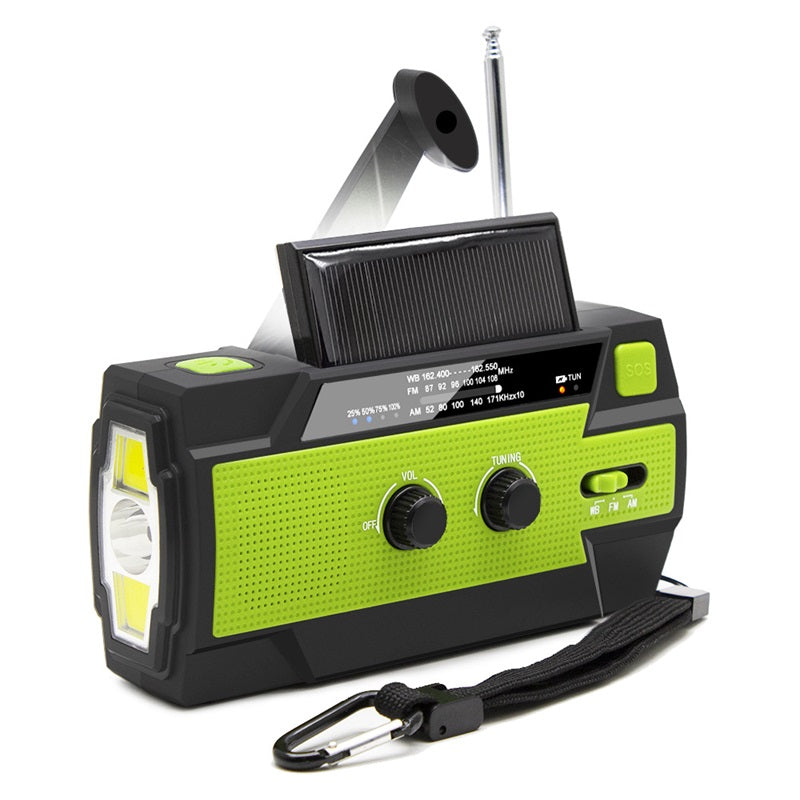 All-in-one solar-powered emergency radio
