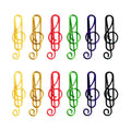Multicolored musical clips in metal (100 pcs)