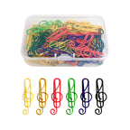 Multicolored musical clips in metal (100 pcs)
