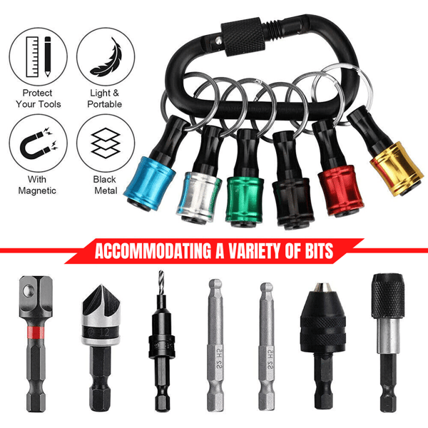 1/4" hex screwdriver bit holder key rings