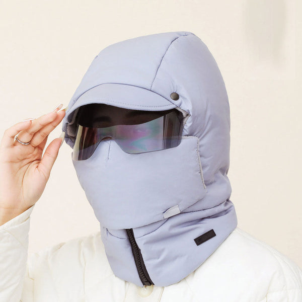 Windproof riding mask with goggles