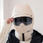 Windproof riding mask with goggles