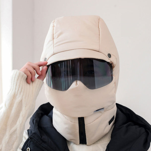 Windproof riding mask with goggles