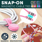 Magnetic cable ties with snap lock
