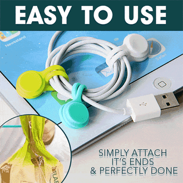 Magnetic cable ties with snap lock
