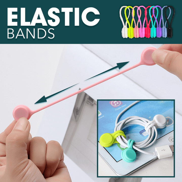 Magnetic cable ties with snap lock