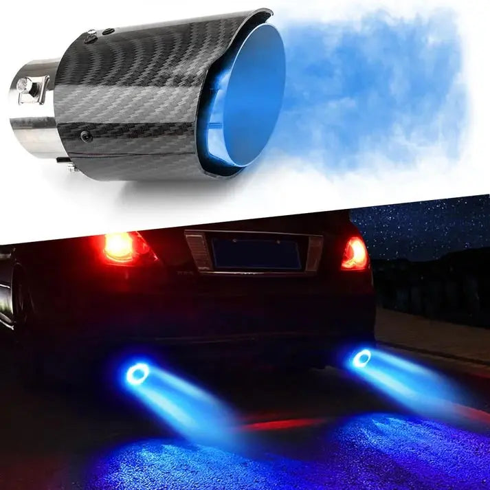 LED exhaust pipe tip – carbon fiber with heat resistant flame effect