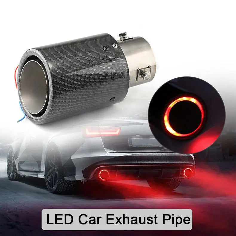 LED exhaust pipe tip – carbon fiber with heat resistant flame effect