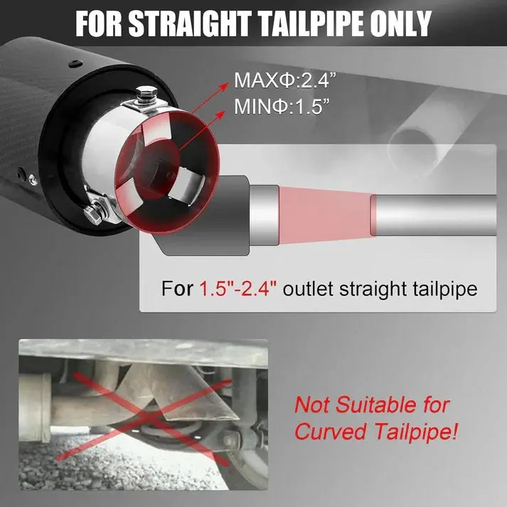 LED exhaust pipe tip – carbon fiber with heat resistant flame effect
